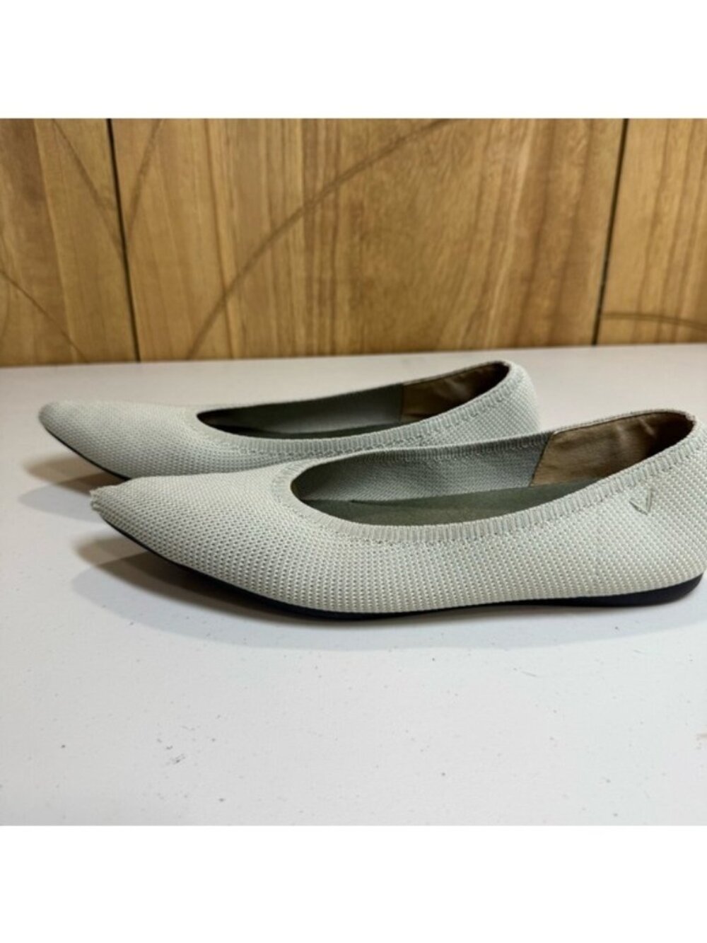 VIVAIA Aria 2.0 Pointed Toe Flats Women’s EU 41 US 10.5 Mint Gray Knit Recycled